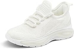 RUNSIDE Girls Lightweight Sneakers Kids Lace-up Tennis Running Shoes, Breathable Walking Shoes for Toddler/Little Kid/Big Kid