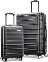 Samsonite Omni 2 Hardside 2 Piece Set - Includes Global Carry-On & Medium Checked Suitcases - 360° Dual Spinner Wheels - Integrated TSA Lock & Expansion - Amazon Exclusive - Midnight Black