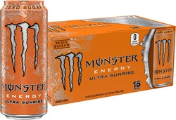Monster Energy Ultra Sunrise, Sugar Free Energy Drink, 16 Fl Oz | Pack of 15