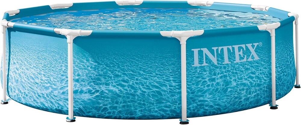 INTEX 28206EP 10Ft X 30In Beachside Metal Frame Above Ground Swimming Pool, Pool Only (Pump Not Included)