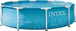 INTEX 28206EP 10Ft X 30In Beachside Metal Frame Above Ground Swimming Pool, Pool Only (Pump Not Included)