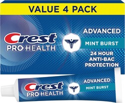 Crest Pro-Health Advanced Antibacterial Protection Toothpaste,5 oz 4 Pack, Teeth Whitening for adults, Breath Freshener, for Sensitive Teeth, Gum Health, Gingivitis toothpaste, Travel Size Toiletries