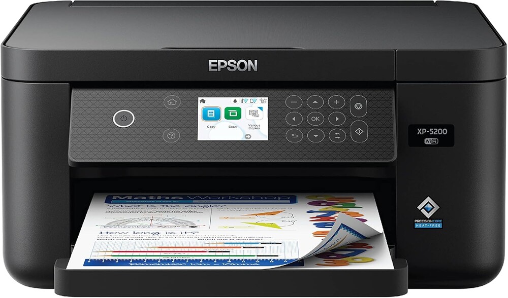 Epson Expression Home XP-5200 Wireless All-in-One Printer - Scan, Copy, Auto 2-Sided Printing - Borderless Photos - 150-Sheet Tray - 2.4" Display - Blac