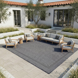 Laguna Indoor/Outdoor Area Rug, Aditi Silver Iron, 8'8” x 13'