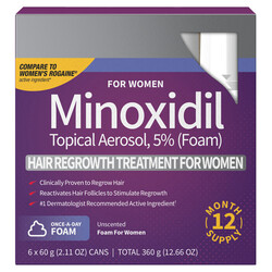 Women's Minoxidil by Perrigo Hair Regrowth Treatment 2.11 fl oz, 6-pack