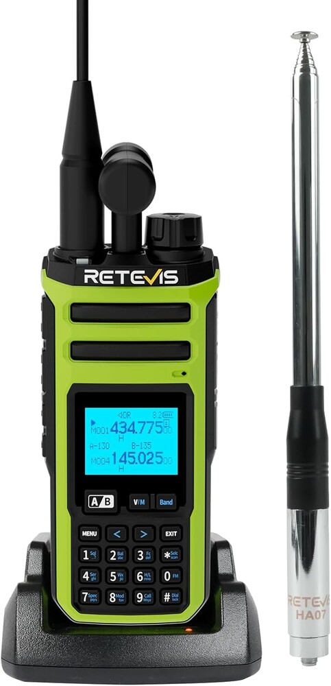 Retevis A3 Quad-Band Ham Radio Handheld, 10m/6m/2m/70cm Transceiver, SSB Reception, NOAA, High Power 2 Way Radio with Multi-Antenna Kit,2500mAh Battery Suitable for Emergency and Outdoor, Green