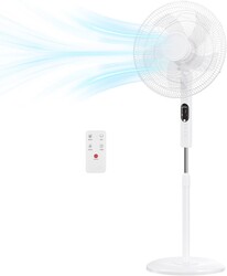 NEWBULIG 17" Pedestal Fans with Remote, Oscillating Standing Fan with 3 Speed & 3 Model, Quiet Timer Stand Up Fan for Indoor, Bedroom, Living Room, Adjustable Height & Tilt Head, Easy Assembly