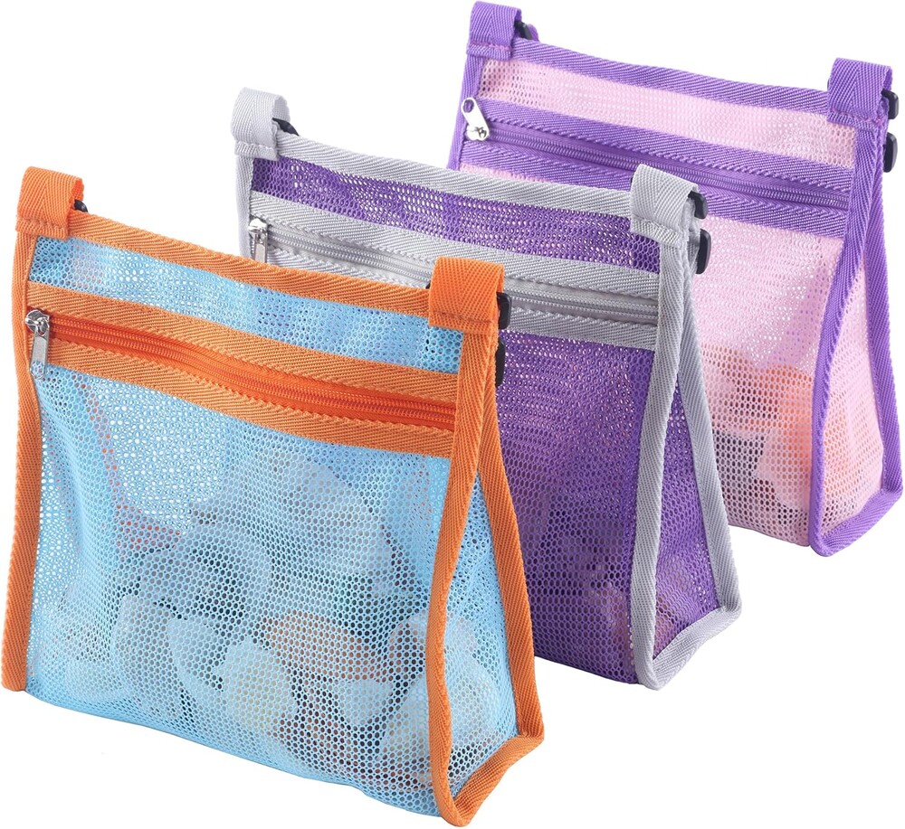 LEAFOREST Large Beach Bag with Zipper - Lightweight Mesh Bag for Swimming Pool Sand Toys