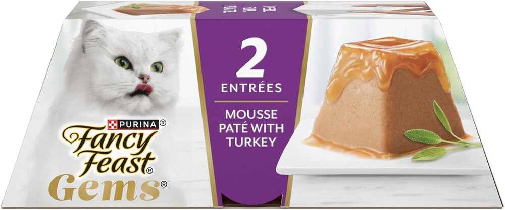 Purina Fancy Feast Gems Pate Mousse Wet Cat Food in Gravy with Turkey - 4 oz. (Pack of 8)