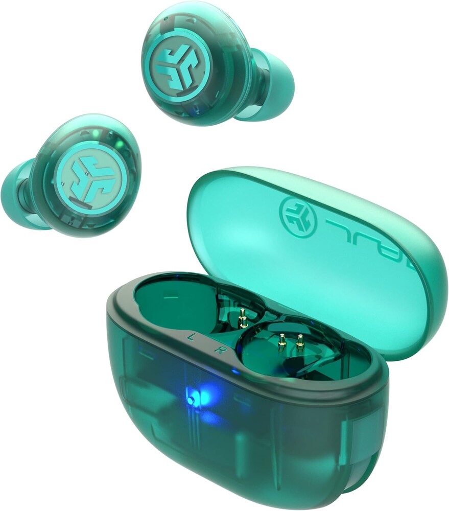 JLab, Go Pop ANC, True Wireless Earbuds, Active Noise Cancelling, Transparent Teal