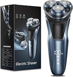 LONKEEN Travel Electric Razor for Men:5D Floating Head Shavers for Men, Smooth Shave Ready in Seconds - IPX7 Waterproof Wet or Dry, USB-C Rechargeable, Stainless Steel Blades