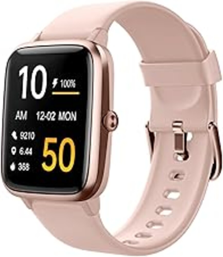 Fitness Tracker Fitness Watches for Women Men (Make/Answer Calls), 1.85" Smart Watch for iPhone/Android Phones, Heart Rate/Sleep Monitor Steps Tracker Watch Pedometer IP68 Waterproof (Pink/gold)