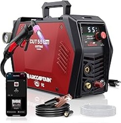 ARCCAPTAIN iControl CUT55 Pro Plasma Cutter, [APP Control] 55 Amp Non-Touch Pilot Arc 120V/240V Plasma Cutter Machine, Large LED Display and 2T/4T, 3/4 inch Maximum Cut, DC Inverter IGBT