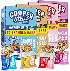 Cooper Street Granola Bakes - Soft Baked Oats, Grain & Seeds Breakfast Granola Bars Variety - Nut & Dairy Free, Low Sodium, Individually Wrapped Healthy Lunchbox Snacks for Kids & Adults - 48 Pack