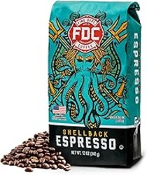 Fire Department Coffee - Gives Back to Firefighters - Bold & Smooth Shellback Espresso Coffee Beans - Roasted in the USA - Veteran Owned - 12 oz