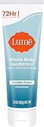 Lume Whole Body Deodorant - Invisible Cream Tube - 72 Hour Odor Control - Aluminum Free, Baking Soda Free, Skin Safe - 3.0 ounce (Unscented)