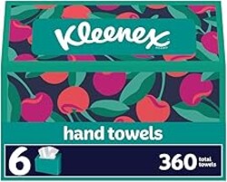 Kleenex Disposable Paper Hand Towels, 6 Boxes, 60 Tissues per Box (360 Total), Packaging May Vary