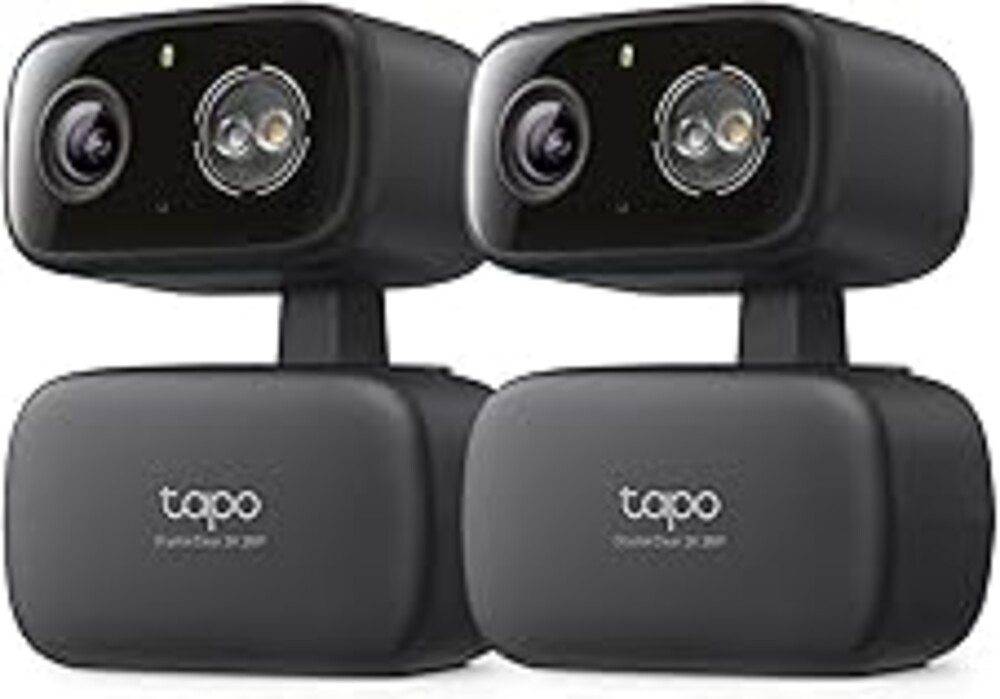 Tapo 2K Indoor/Outdoor Pan/Tilt Wired Security Camera - Baby Monitoring, Person & Baby Cry Detection, 360° Motion Tracking, Night Vision, No-Subscription Local Storage or Optional Cloud, C217 (2-Pack)