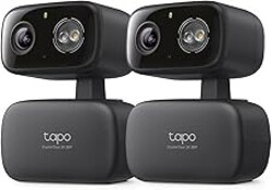 Tapo 2K Indoor/Outdoor Pan/Tilt Wired Security Camera - Baby Monitoring, Person & Baby Cry Detection, 360° Motion Tracking, Night Vision, No-Subscription Local Storage or Optional Cloud, C217 (2-Pack)