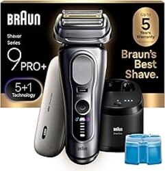 Braun Electric Razor for Men Series 9 PRO+ Electric Foil Shaver with Precision Trimmer, 6in1 SmartCare Center, Travel Powercase, 9677cc