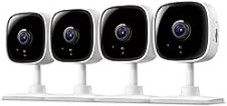 Tapo 1080P Indoor Wired Security Camera - Works as a Baby & Pet Monitor, Motion Detection, 2-Way Audio, Siren, Night Vision, Subscription-Free Local or Optional Cloud, Works with Alexa, C100(4-Pack)