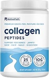 NativePath Collagen Peptides - Hydrolyzed Type 1 & 3 Collagen Powder for Skin, Hair, Nails - 8.8 oz (25 Servings)