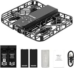 HOVERAir X1 Drone with Camera, Follow-me Drone with Self-Flying Mode, Foldable Mini Drone with HDR Video Capture, Palm Takeoff, Intelligent Flight Paths, Hands-Free Control Black (Combo Plus)