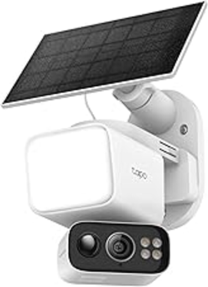 Tapo 2K Outdoor Pan/Tilt Wireless Floodlight Security Camera - Battery Power with Solar, 360º AI Motion Tracking, Person/Vehicle Detection, Subscription-Free Local Storage or Optional Cloud, C615F KIT