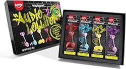 AMOS Music Lollipop Candy Suckers – TastySounds Audio Hip Hop Singing Lollipop, Assorted Fruit Flavors, Sugar-Free, Low-Calorie Snack, 4-Pack Gift Box