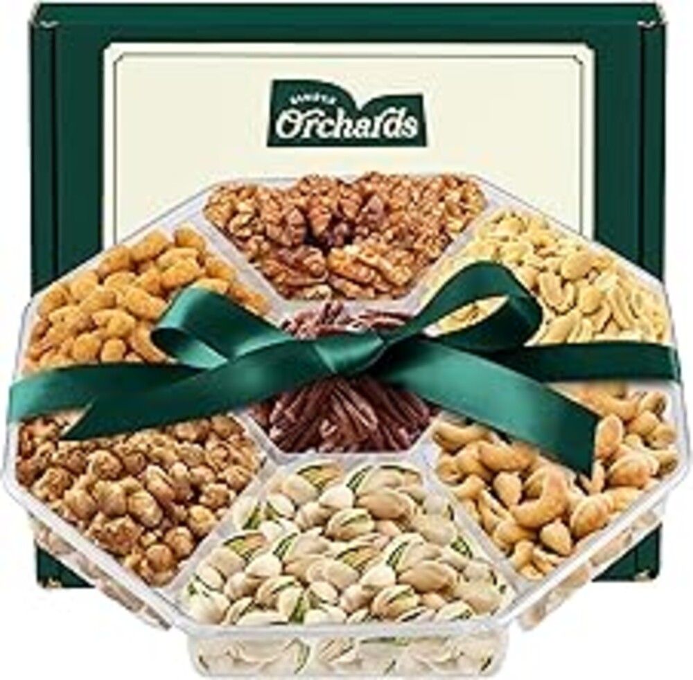Fathers Day Nuts gift Basket - With a Variety of Freshly Roasted Nuts - Beautifully Packaged Gift Baskets for Woman, Easter Gift Basket for Him.