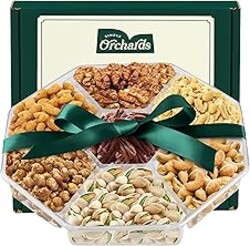 Fathers Day Nuts gift Basket - With a Variety of Freshly Roasted Nuts - Beautifully Packaged Gift Baskets for Woman, Easter Gift Basket for Him.