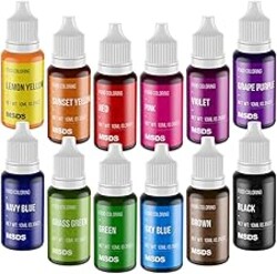 Food Coloring Set - 12 Color Food Grade Vibrant Food Dye Tasteless Liquid Color for Cake Decorating, Baking, Easter Egg, Icing, Fondant, Cooking, Slime Making DIY Supplies Kit - 0.35 Fl. oz (10 ml)/Bottles