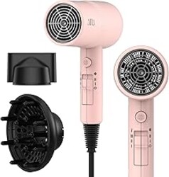 AINA Hair Dryer with Diffuser, Blow Dryer for Women | Advanced Ionic Technology, Ceramic Coating | Cold Shot Features Turbo Heat for Fast Drying and Shine 110V/ALCI (Babe Pink)