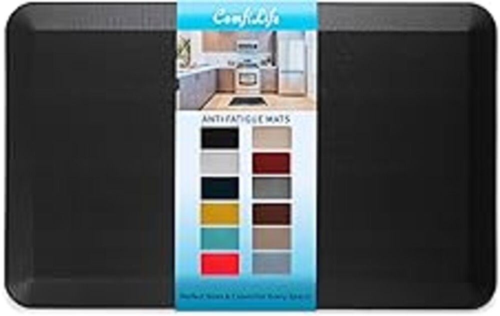 ComfiLife Anti Fatigue Floor Mat – 3/4 Inch Thick Kitchen Mats for Floor, Standing Desk Mat, Kitchen Rug – Comfort at Home, Office – Durable – Stain Resistant – Non-Slip Bottom (20" x 32", Black)