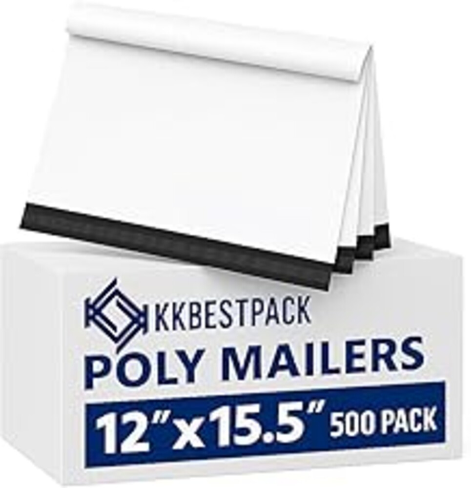 KKBESTPACK Poly Mailers Shipping Envelope Self Sealing Bags (12x15.5 500pcs)
