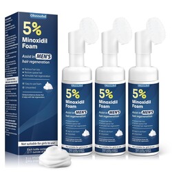 Minoxidil 5% Foam for Men Hair Growth Foam Suitable for Hair Thinning Receding Hairline and Hair Loss to Hair Regrowth Get Thicker Fuller Hair 3 Bottles 2.11 Ounces Each