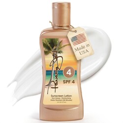 Panama Jack Sunscreen Tanning Lotion - SPF 4, PABA, Paraben, Gluten & Cruelty Free, Antioxidant Moisturizing Formula, 6 FL OZ (Pack of 1)