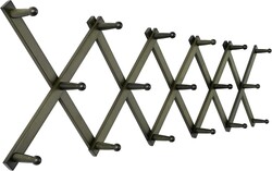 SKOLOO Hat Rack for Wall with 17 Hooks, Solid Wooden, Modern, Expandable Coat Rack Wall Mount for Coats, Hats, Bags, Baseball Caps, Dark Walnut Color
