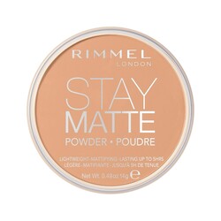 Rimmel London Stay Matte - 016 Deep Beige - Pressed Powder, Lightweight, High Coverage, Shine Control, 0.49oz