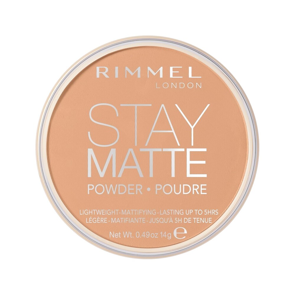 Rimmel London Stay Matte - 016 Deep Beige - Pressed Powder, Lightweight, High Coverage, Shine Control, 0.49oz