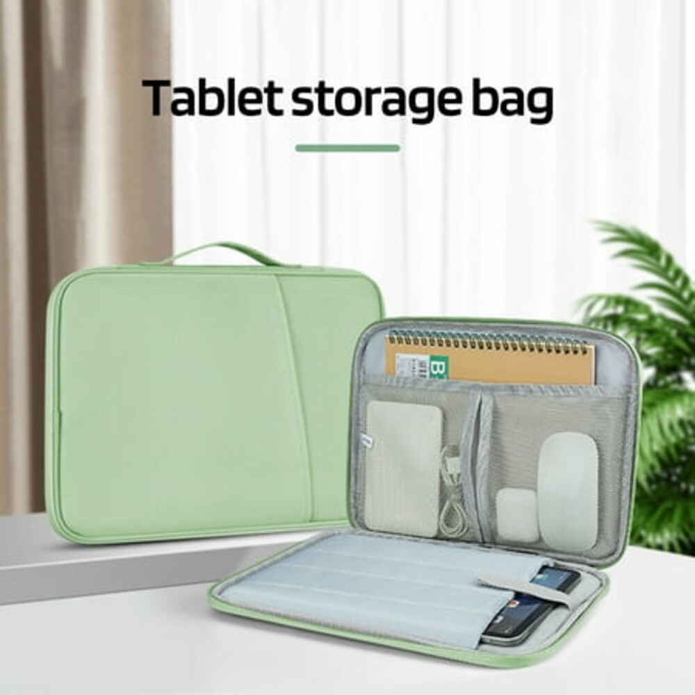 Deyuer 11/13-Inch Tablet Sleeve Bag for iPad Portable Splash-proof Travel Tablet Handbag Slim Case with Handle Solid Color Tablet Protective Bag Carrying Briefcase,Black