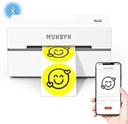 MUNBYN Bluetooth Thermal Label Printer, 130B Wireless 4x6 Shipping Label Printer for Shipping Packages Small Business Office or Home, Compatible with iPhone Android iPad Windows macOS Chrome