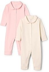 Amazon Essentials x Sofia Grainge Unisex Babies' Cotton Footless Sleepsuit, Pack of 2