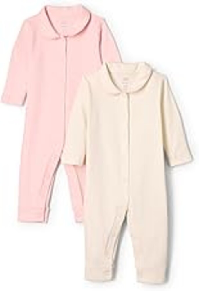 Amazon Essentials x Sofia Grainge Unisex Babies' Cotton Footless Sleepsuit, Pack of 2
