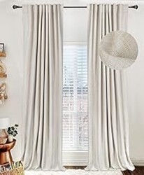 100% Blackout Shield Blackout Curtains for Bedroom 84 Inches Long, Back Tab/Rod Pocket Living Room Drapes, Thermal Insulated Blackout Curtains 2 Panels Set, 50" W x 84" L, Cream