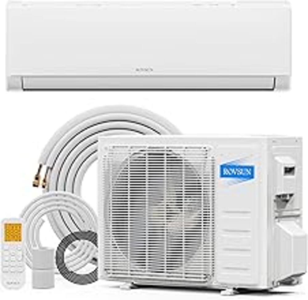 ROVSUN 9000 BTU Mini Split AC/Heating System with Inverter, 19 SEER2 Energy Saving 115V Ductless Split-System Air Conditioner with Pre-Charged Condenser, Heat Pump, Remote Control & Installation Kit