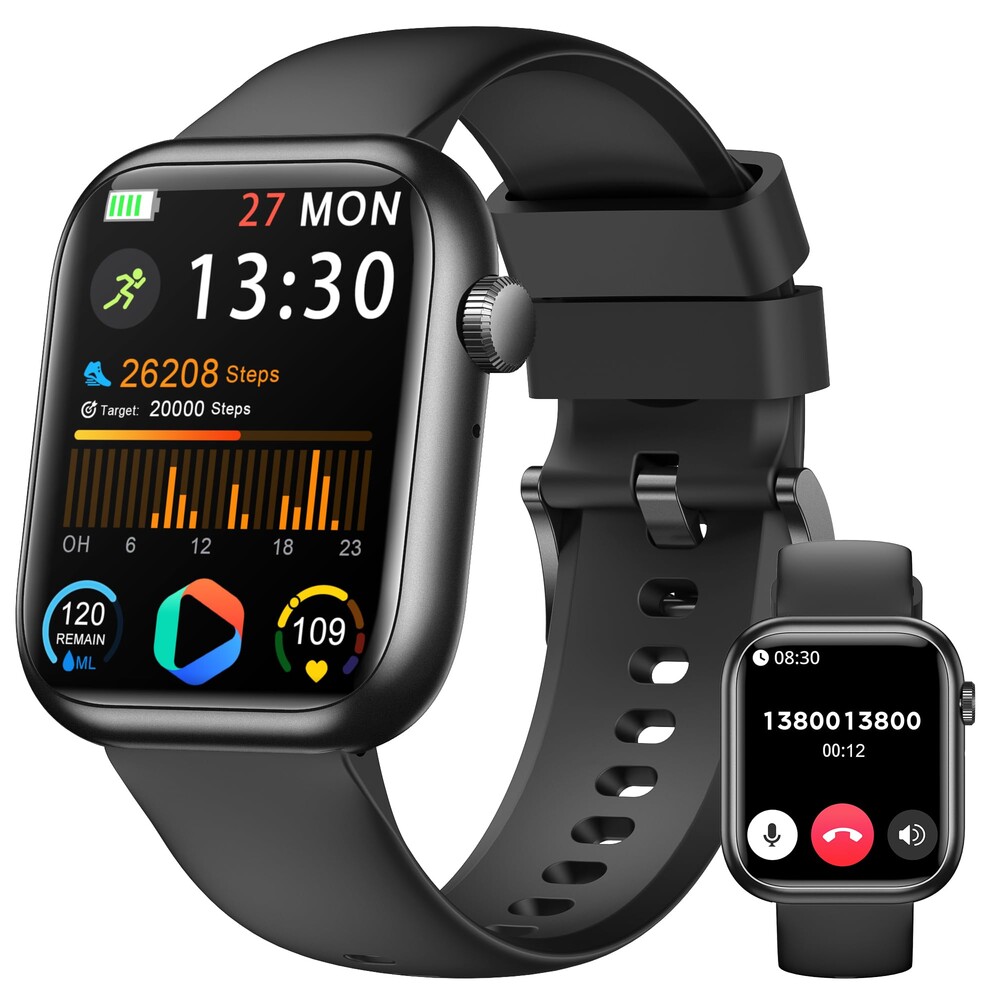 Smart Watch for Men Women(Answer/Make Call), 1.83" Fitness Watch with Heart Rate/Blood Pressure/Blood Oxygen, Pedometer, Sleep Tracker,120+ Sport Modes, IP68 Waterproof Fitness Tracker for Android iOS