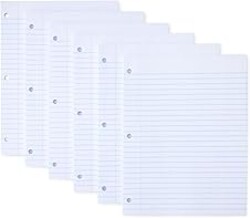 Amazon Basics Wide Ruled Loose Leaf Paper, 10.5" x 8", 100 Sheets, White, 6-Pack