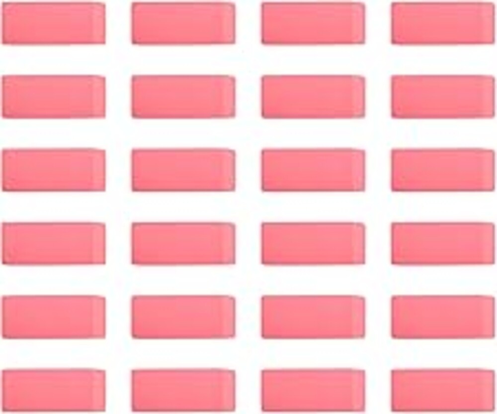 Amazon Basics Rectangular Erasers for School and Office, Pink, Art Eraser for Drawing, Stationery Supplies, 24 Count