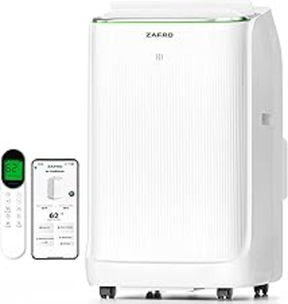 ZAFRO Smart Inverter Portable Air Conditioners, 16000 BTU (12000 BTU SACC) Dual Hose Portable AC Unit with Energy Saving/Ultra Quiet(42dB)/Drainage-free Cooling/APP/Remote for Multi-Scenario Use